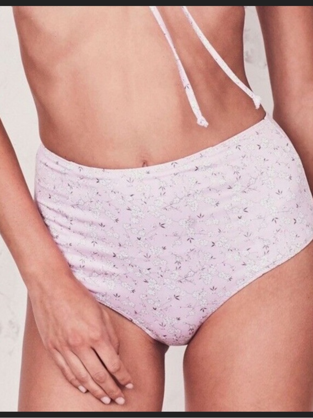 LoveShackFancy Mason Floral High-Waist Bikini Bottom